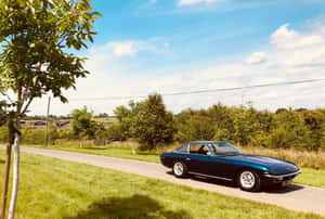 Vintage Lamborghini Islero Countryside Wallpaper