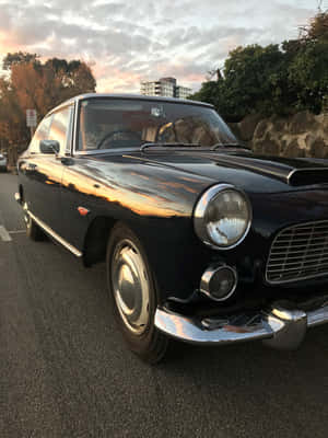 Vintage Lancia Flaminia Coupe Sunset Wallpaper