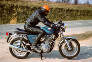 Vintage Laverda Motorcycle Rider Wallpaper