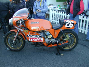 Vintage Laverda Racing Motorcycle Number26 Wallpaper