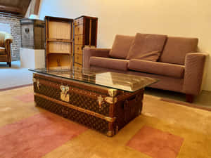 Vintage Luggage Coffee Table Wallpaper