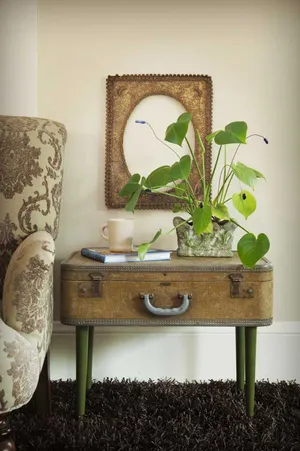 Vintage Luggage Table Decor Wallpaper