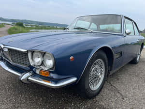 Vintage Maserati Mexico Blue Coupe Wallpaper