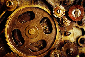 Vintage Mechanical Gears Texture Wallpaper