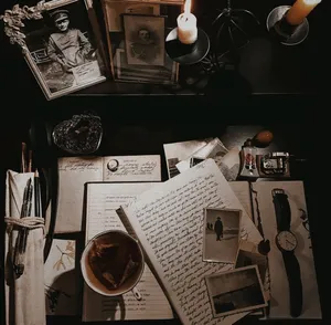 Vintage Memories Desk Setup Wallpaper