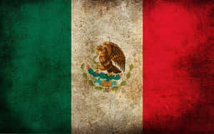 Vintage Mexican Flag Texture Wallpaper