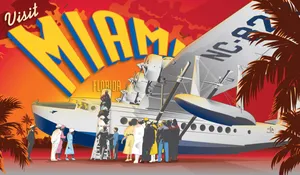 Vintage Miami Travel Poster Wallpaper