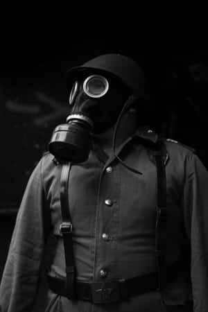 Vintage Military Gas Mask Portrait Wallpaper