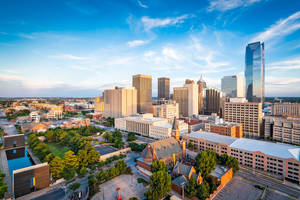 Vintage Modern Oklahoma Skyline Wallpaper