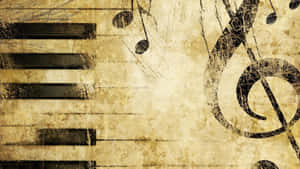 Vintage Music Sheetand Treble Clef Wallpaper