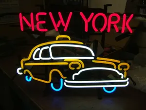 Vintage New York Taxi Neon Sign Wallpaper