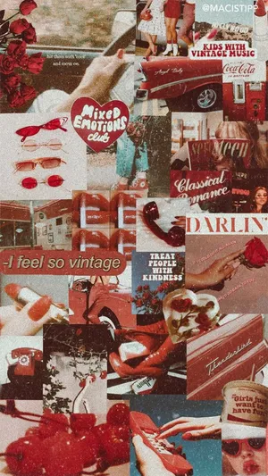 Vintage Nostalgia In This Collage Wallpaper