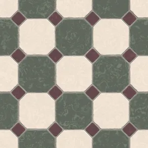 Vintage Octagon Tile Pattern Wallpaper