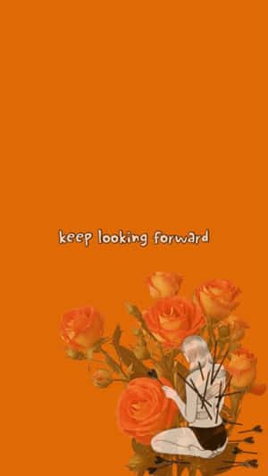 Vintage Orange Aesthetic Inspirational Quote Wallpaper