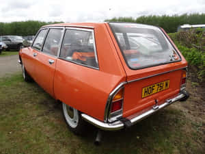 Vintage Orange Citroen G S Rear View Wallpaper