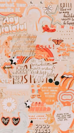 Vintage Orange Collage Aesthetic.jpg Wallpaper