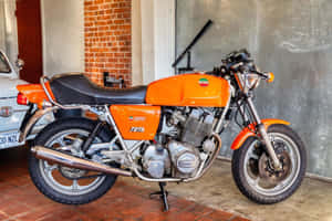 Vintage Orange Laverda Jota Motorcycle Wallpaper