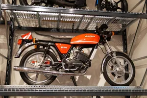 Vintage Orange Laverda Motorcycle Display Wallpaper