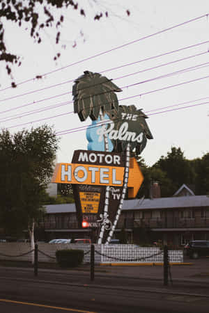 Vintage Palms Motor Hotel Sign Wallpaper