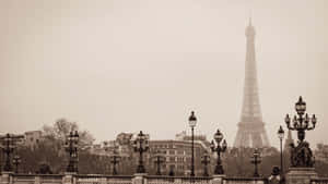 Vintage_ Paris_ Eiffel_ Tower_ View Wallpaper