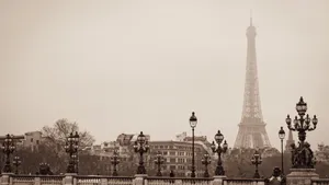 Vintage_ Paris_ Eiffel_ Tower_ View Wallpaper