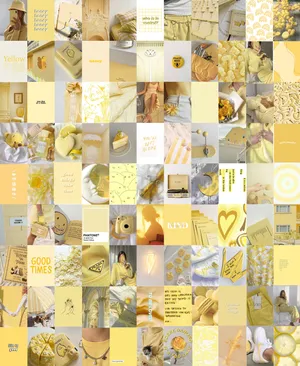 Vintage Pastel Yellow Aesthetic Collage Wallpaper