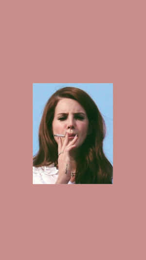 Vintage Pink Backdrop Female Smoking Wallpaper