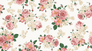 Vintage Pink Rose Aesthetic Wallpaper