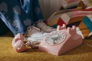 Vintage Pink Rotary Phone Wallpaper