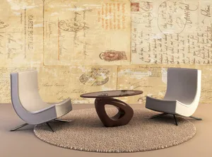 Vintage Postcard Interior Design Wallpaper