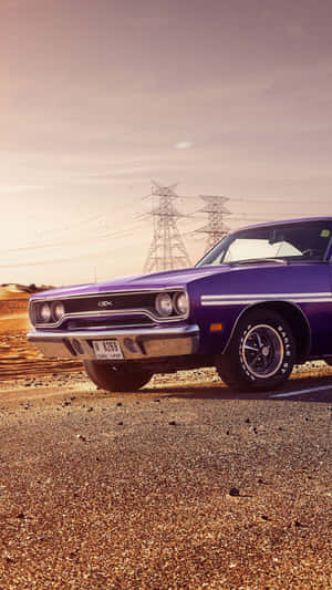 Vintage Purple Car Iphone Wallpaper