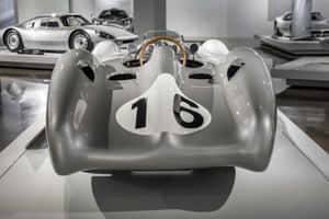 Vintage Racing Car Number16 Petersen Museum Wallpaper