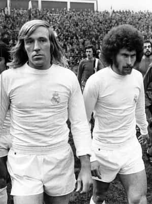 Vintage Real Madrid Players Blackand White Wallpaper