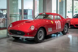 Vintage Red Ferrari Petersen Automotive Museum Wallpaper