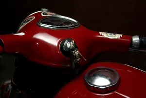 Vintage Red Jawa Motorcycle Dashboard Wallpaper