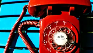 Vintage Red Rotary Phone Wallpaper