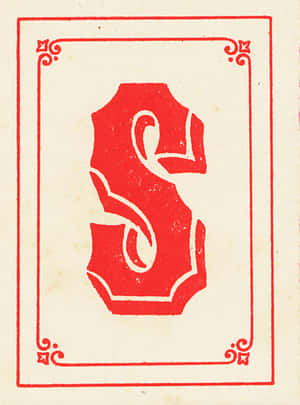 Vintage Red S Letterpress Design Wallpaper