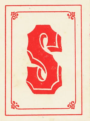 Vintage Red S Letterpress Design Wallpaper