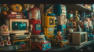 Vintage Robot Toy Collection.jpg Wallpaper