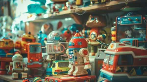Vintage Robot Toys Collection Wallpaper