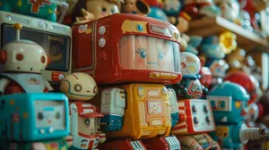 Vintage Robot Toys Collection Wallpaper