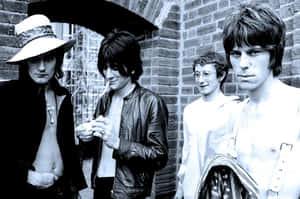 Vintage Rock Band Members Blackand White Wallpaper