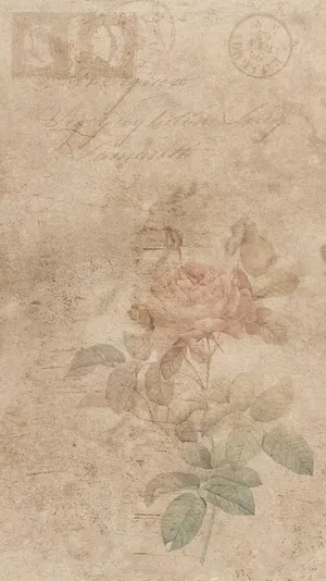 Vintage Rose On Wood Background Wallpaper Wallpaper