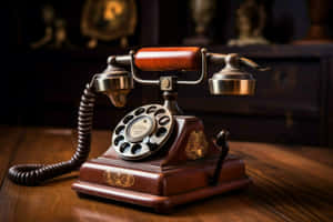 Vintage Rotary Phoneon Desk Wallpaper