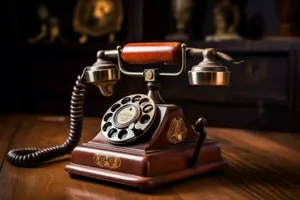 Vintage Rotary Phoneon Desk Wallpaper