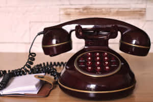 Vintage Rotary Phoneon Desk Wallpaper