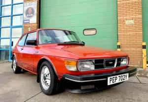 Vintage Saab 99 Car On A Sunny Day Wallpaper