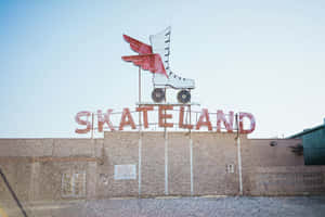 Vintage Skate Land Sign Wallpaper