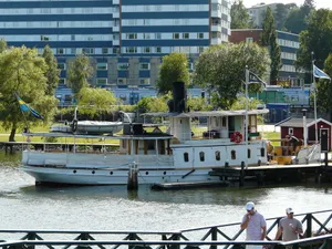 Vintage Steamboat Dockedin Sodertalje Sweden Wallpaper