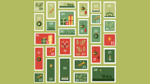 Vintage Style Advent Calendar Wallpaper